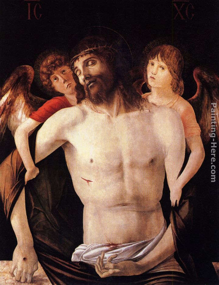 The Dead Christ Supported by Two Angels painting - Giovanni Bellini The Dead Christ Supported by Two Angels art painting